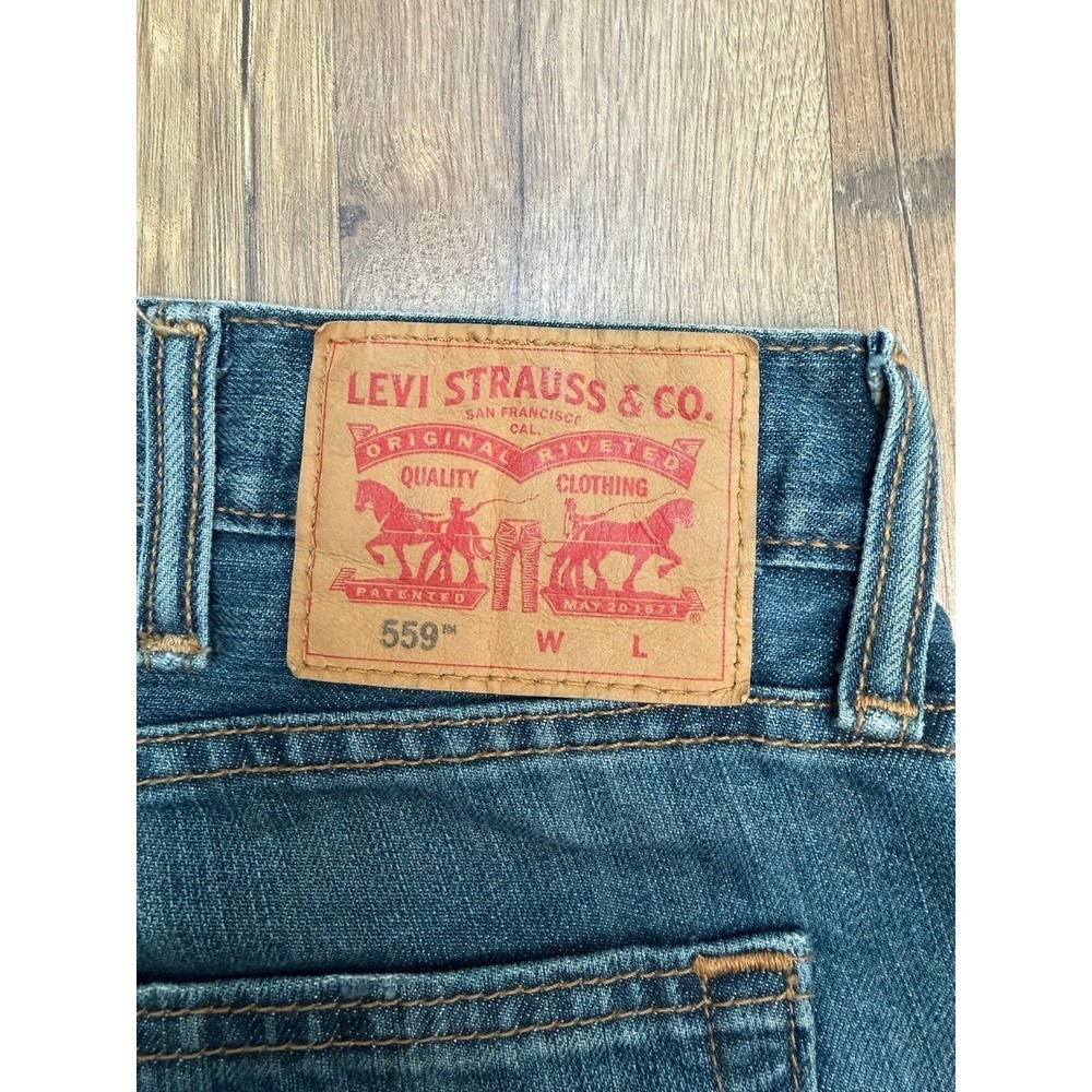 Levi's 559 Relaxed Straight Jeans Men's 38x36 Blue Denim Classic Fit - Picture 5 of 9